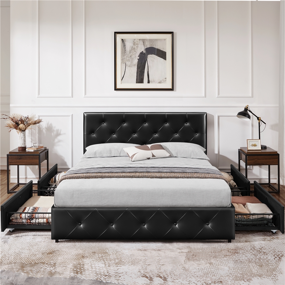 Yaheetech Upholstered Bed